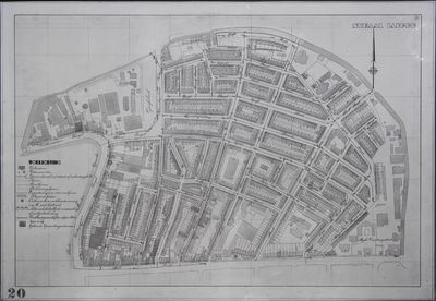 853522 Plattegrond van een deel van de stad Utrecht (het gebied tussen de Wittevrouwensingel/ Biltsche Grift en ...